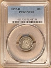 1857-O PCGS VF20 Liberty Seated Dime 10c - New Orleans Mint