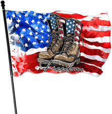 Freedom Boots Flag 3X5 Ft 4Th of July Independence Day Flag Polyester Double Sid