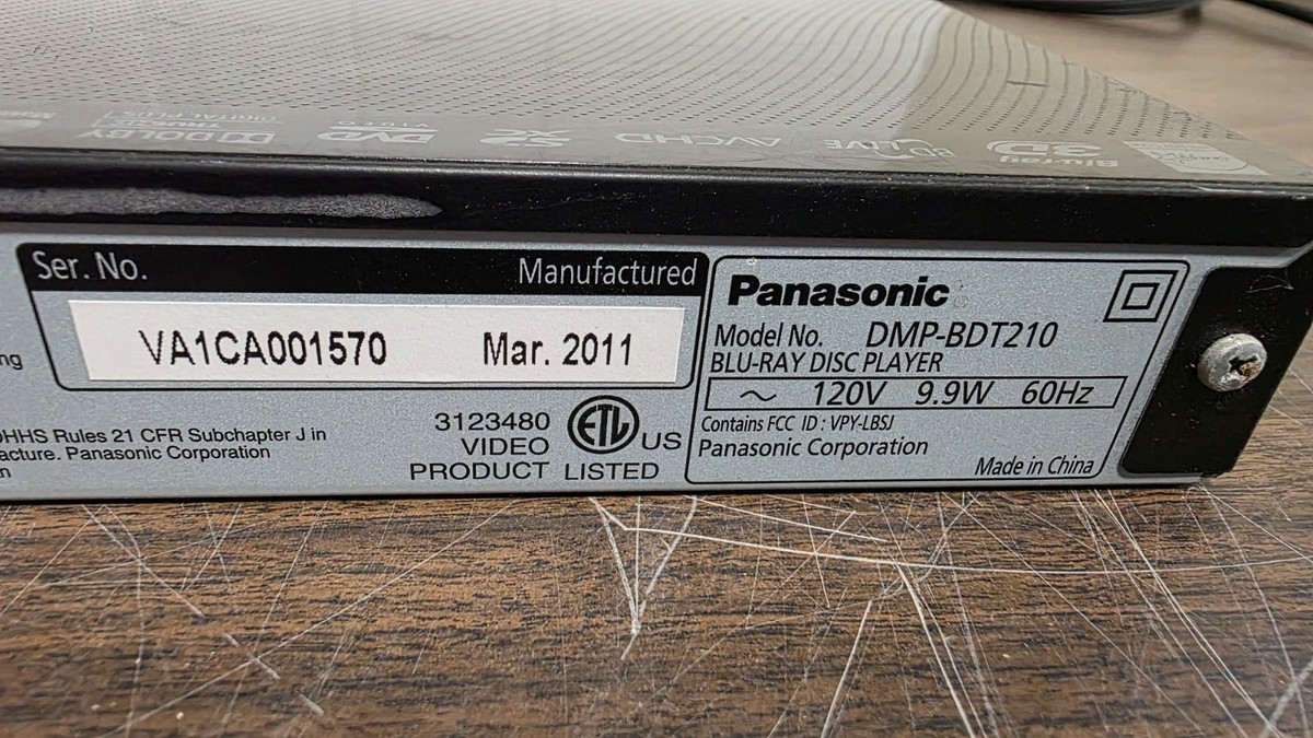 Panasonic DMP-BDT210 3D Blu-ray/DVD Player | eBay