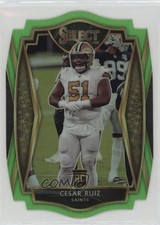 2020 Panini Select Premier Level Neon Green Prizm Die-Cut Cesar Ruiz #191 0c2