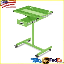 Adjustable Height Mobile Work Table 220lbs Mobile Rolling Tool Table With Drawer