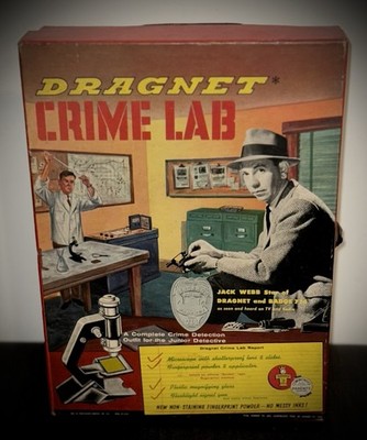 Vintage 1955 Dragnet Badge 714 Crime Lab No. 3765 Transogram Detective Set w/Box