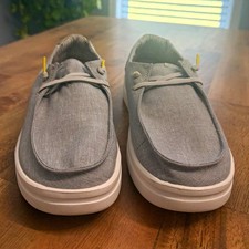 Hey Dude Wendy Rise Canvas Lightweight Comfort Slip-On Shoes Gray Women US 8