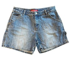 Vintage 90s Y2K Unionbay Medium Wash Mid Rise Denim Carpenter Shorts Size 11