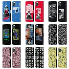 OFFICIAL JAWS GRAPHICS LEATHER BOOK WALLET CASE FOR APPLE iPHONE PHONES