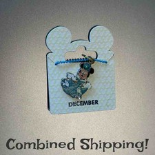New Disney Minnie Mouse Blue Topaz Birthstone December Charm Necklace N5:1124