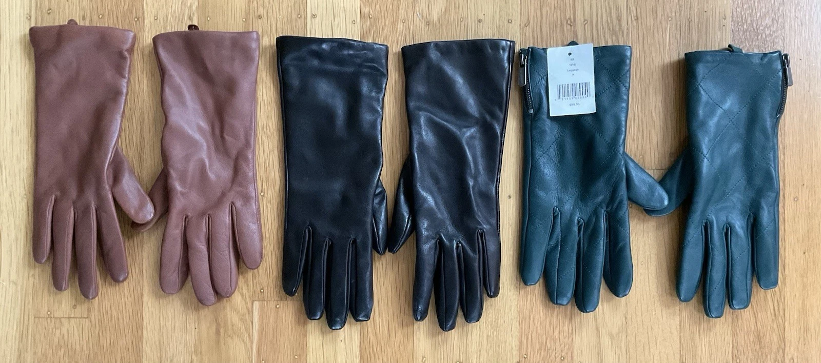 Ladies' Gloves Lot Bloomingdales / Saks Fifth Ave Cashmere lined Sz 7 Italy