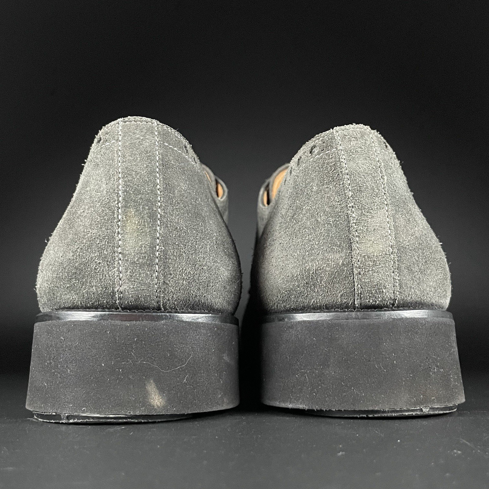 SAOLA Scarpe eleganti derby uomo Magnanni taglia 11 5 M grigio scamosciato brogue punta cappuccio stringate