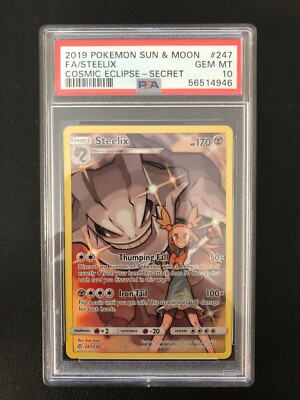 2019 Pokemon Cosmic Eclipse #247 Steelix Full Art Secret PSA 2019 Pokemon Cosmic Eclipse #247 Steelix Full Art Secret PSA
