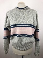 VTG Women  s Wool Pullover Sweater Small Britches Great Outdoors Gray Pink Crew