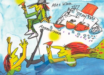 Farbsiebdruck Udo Lindenberg " Andrea Doria"- ganz neu incl. Rahmen