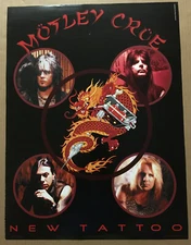 MOTLEY CRUE 2000 Retail PROMO POSTER for New tattoo CD USA Vince neil TOMMY LEE