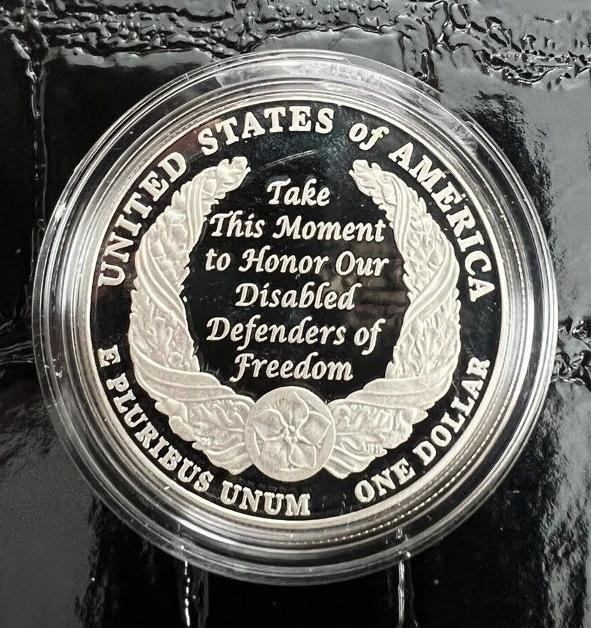 2010-W US American Veterans Disabled for Life Commemorative BU Silver Dollar - Image 4 of 4