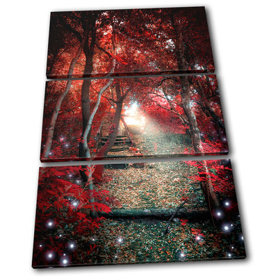 Mystical Forest Trees Landscapes TREBLE CANVAS WALL ART Picture Print VA