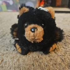 PURR FECTION CUSHY CRITTER  BLACK BEAR 3" MINI PLUSH VINTAGE STUFFED ANIMAL TOY