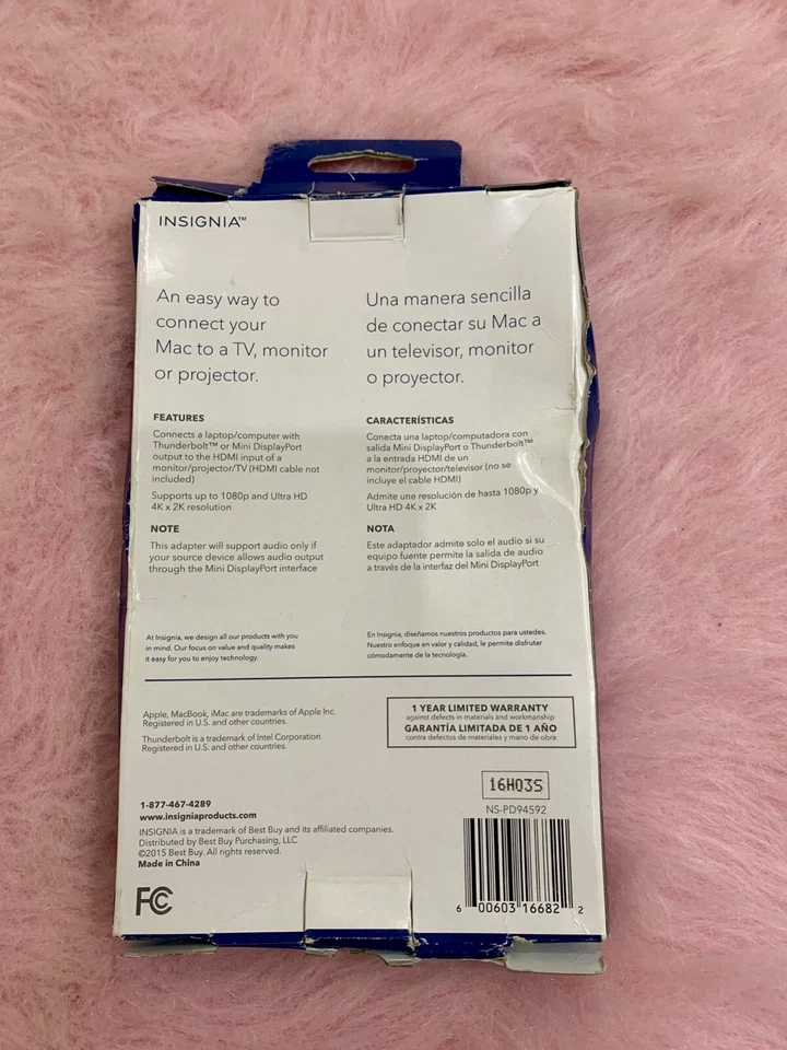 Insignia - Mini DisplayPort-to-HDMI Adapter - White (NEW) for MacBook or iMac - Image 3 of 3