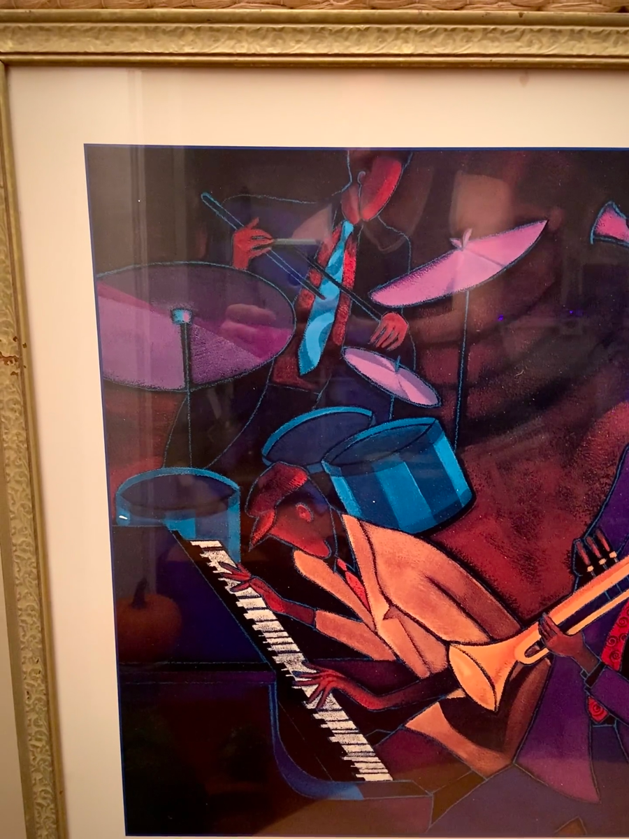 Jazz Musician Print JAMMIN Tana Powell Litho Framed African