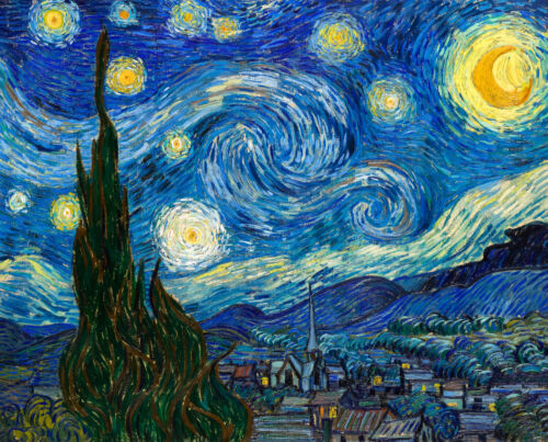 Vincent van Gogh, Starry Night 1889, Stary Night Giclee Art Print / Canvas Print - Afbeelding 1 van 10