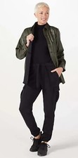 Qvc Badgley Mischka Faux Leather Shirt In Black Size 2xl Bnwt