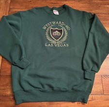 Vintage LAS VEGAS Westward Ho USA Made CrewNeck Embroidered Sweatshirt LARGE