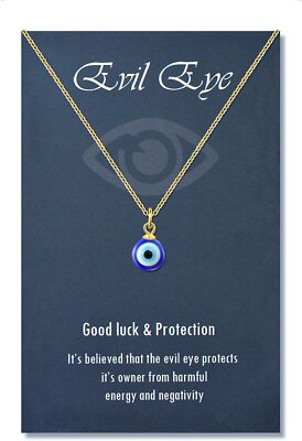 Collana LATELITA Con Occhio Di Allah Ellittica | Gioiello Argento E Blu Minimal Donna