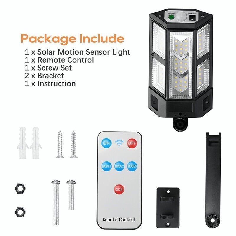 2Pcs Lamparas Solar Luces Solares Para Exteriores Inalambricas LED Luz De Pared~