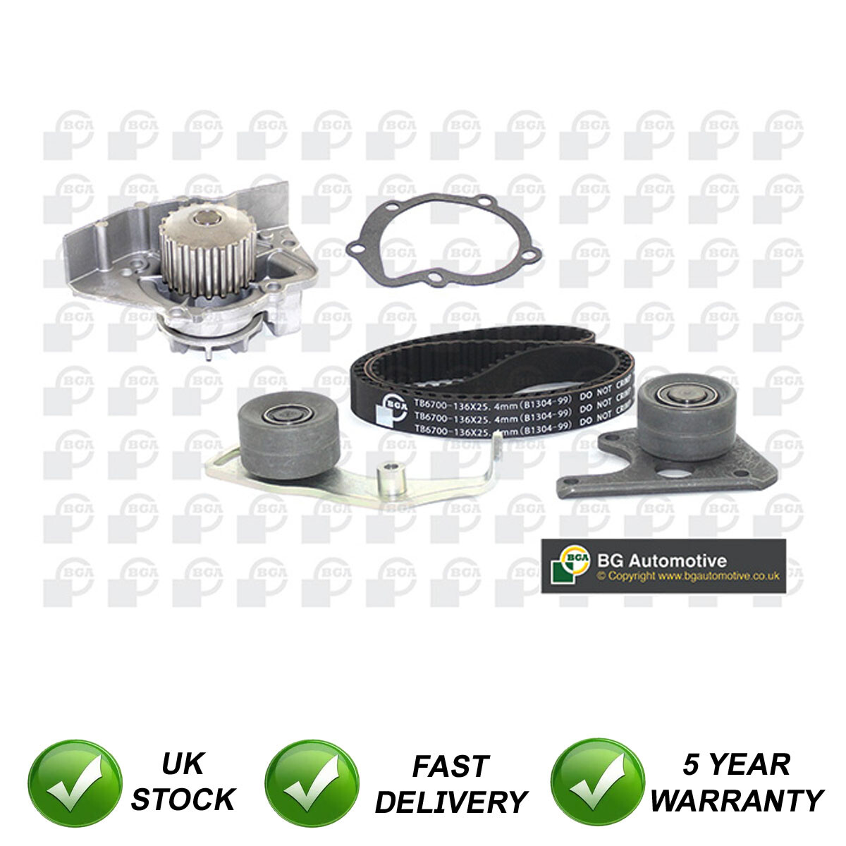 Timing Cam Belt Kit + Water Pump SJR Fits Peugeot Citroen 95650955