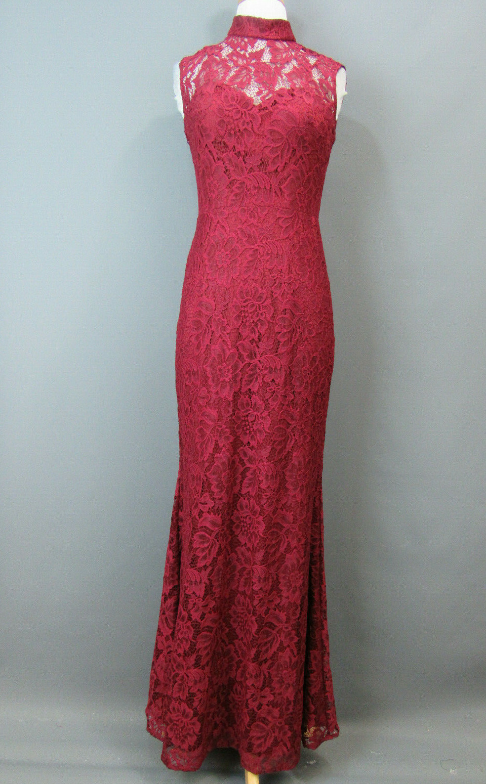 betsy & adam embellished lace mermaid gown