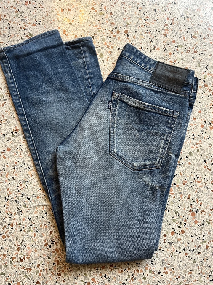 Pantalones de mezclilla LEVIS Made&Crafted 501 ribete desgastado 30x34 JAPÓN 31x32 reales Foto 3 de 4