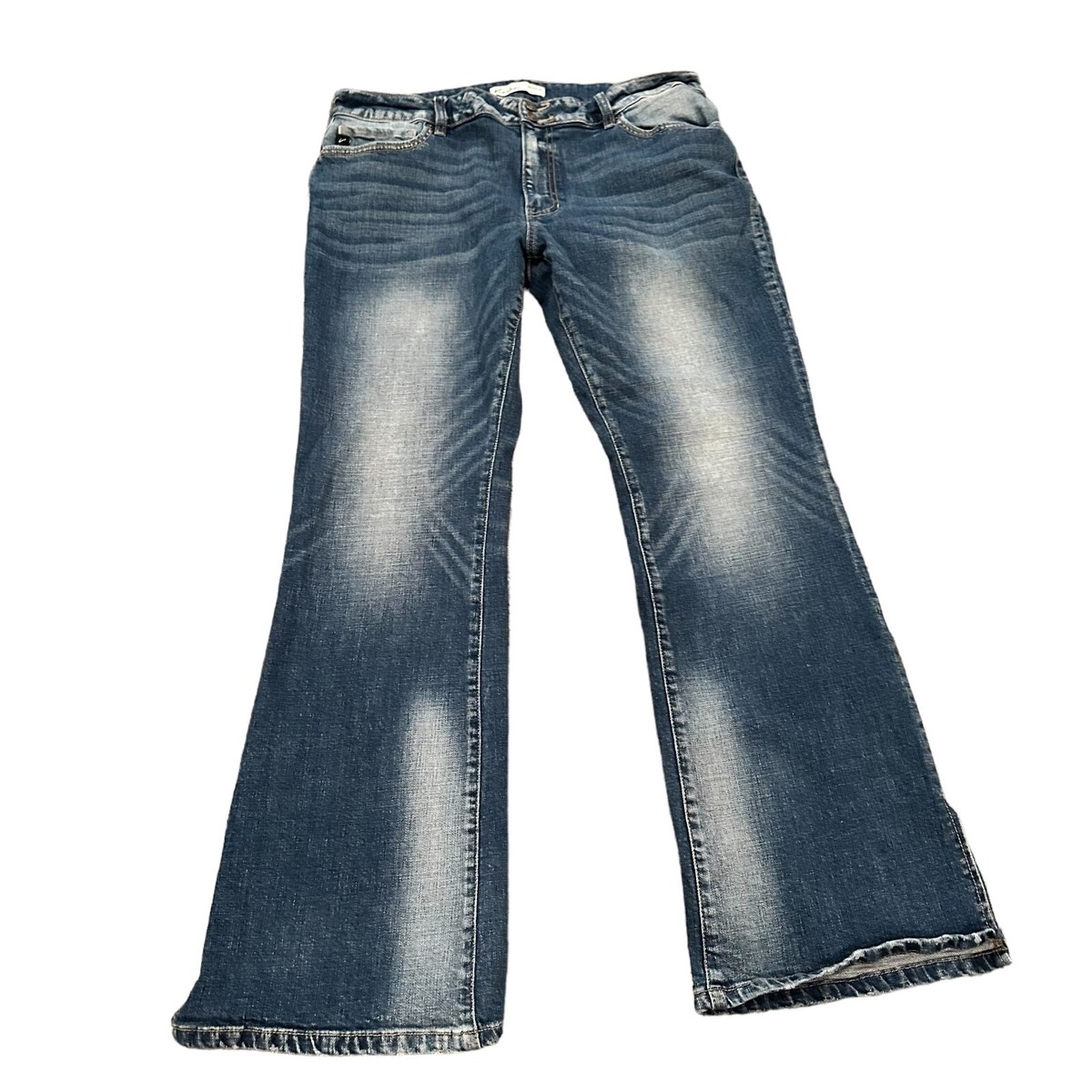 Kancan Bootcut Mid Rise Slit Hem Jeans Womens 32x32 Stone