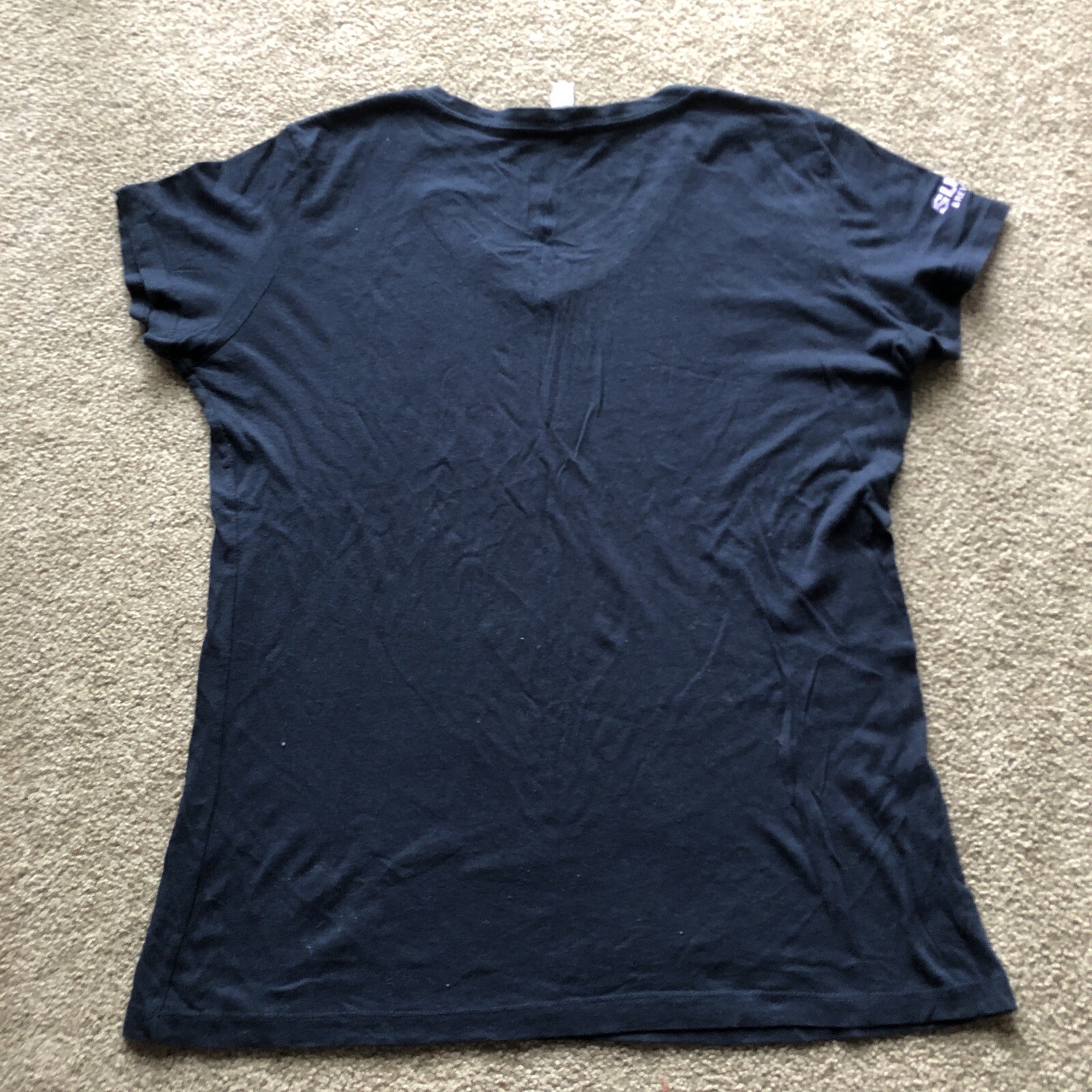 Surly Brewing Company Navy Blue Womens XXL Tshirt Fitted Lavendar Minneapolis MN