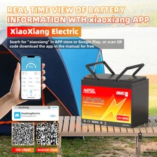 Bluetooth 12V 100Ah LiFePO4 Lithium battery Deep Cycle Smart BMS RV Solar Boat