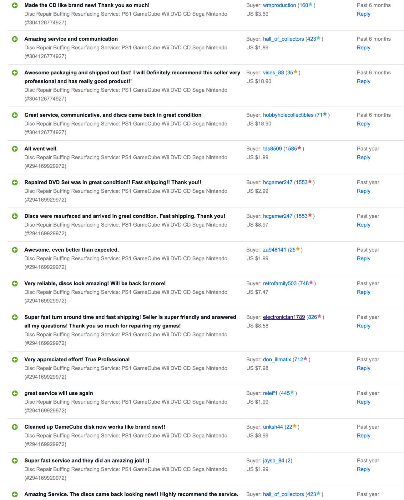 Disc Repair Buffing Resurfacing Service PS1 GameCube Wii DVD CD Bluray Nintendo