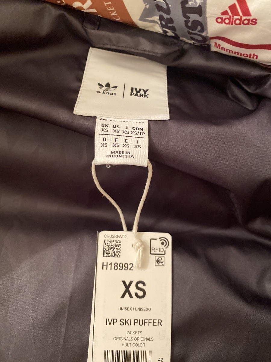 NWT Adidas X Ivy Park Multicolor Unisex Ski Tag Puffer Jacket XS