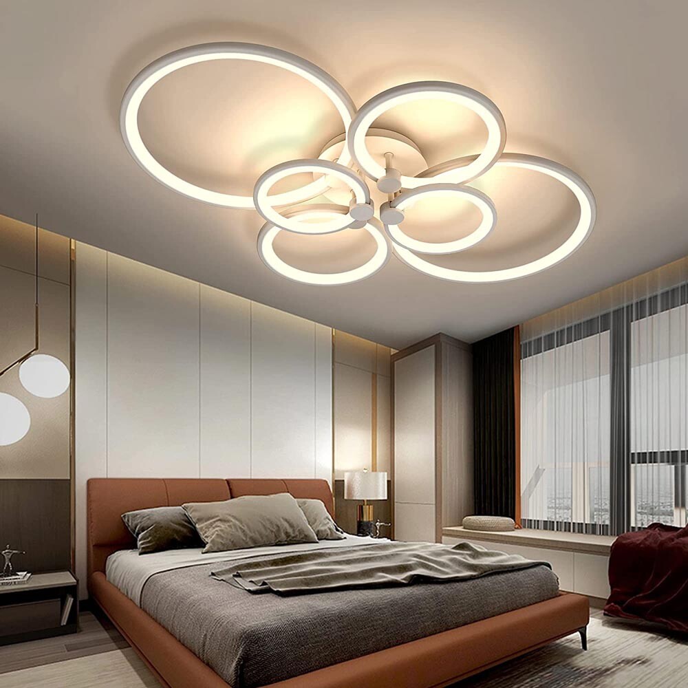 Lampadario LED 51W Design 6 Cerchi | Luce 4000K Moderna Soffitto