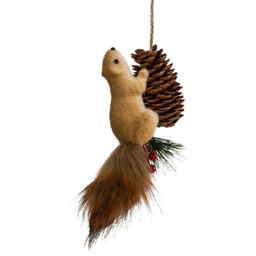 New Christmas Tree Ornaments Simulation Squirrel Figurine Pendant Xmas Decor - Picture 13 of 16
