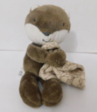 Carters Just One You Fox 9  Plush Baby Lovey Brown Rattle Crinkle Tail