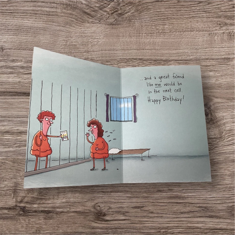 Humor Funny Jail Birthday Card Her Best Friend Woman Oatmeal Studios - Image 2 of 3