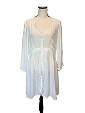 Seraphine White Sheer Boho Swim Cover Up Larg...