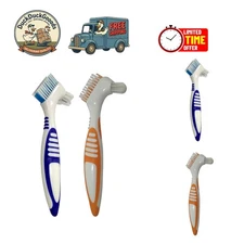 Gus Craft 2-Pack  Denture Cleaning Brushes - Ergonomic & Effective Care