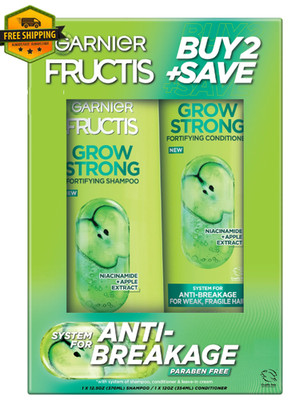Garnier Fructis Grow Strong Shampoo & Conditioner Set Healthier, Shinier Hair