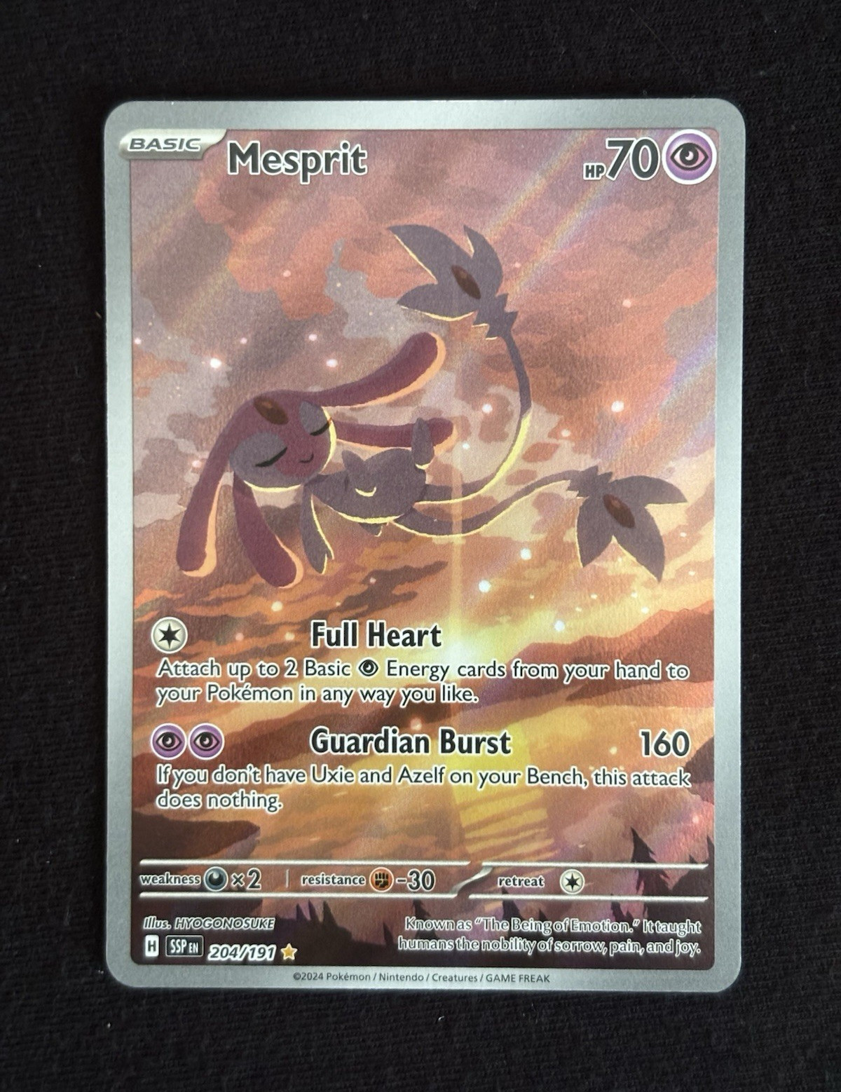 Mesprit 204/191 - Sv08 Surging Sparks - Illustration Rare Full Art Holo (EN)