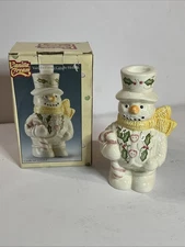 Artmark Vanilla Cream Snowman Candle Holder. Used In Box.