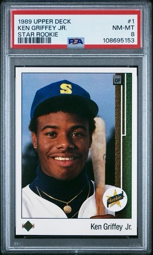 1989 Upper Deck KEN GRIFFEY JR #1 Rookie Card (RC) - PSA 8  NM-MT
