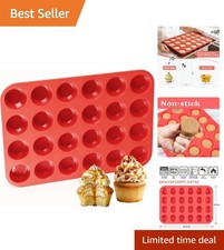 Silicone Muffin Pan Mini 24 Cups, 1 Pack Cupcake Pan, BPA Free