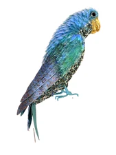Pier 1 Sequined Glitter Parrot Christmas Ornament Large 16" Long Blue/Green