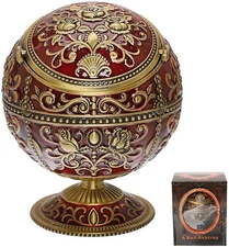 Windproof Ashtray with Lid for Cigarettes Metal Portable Cigar Ashtray Dark Red