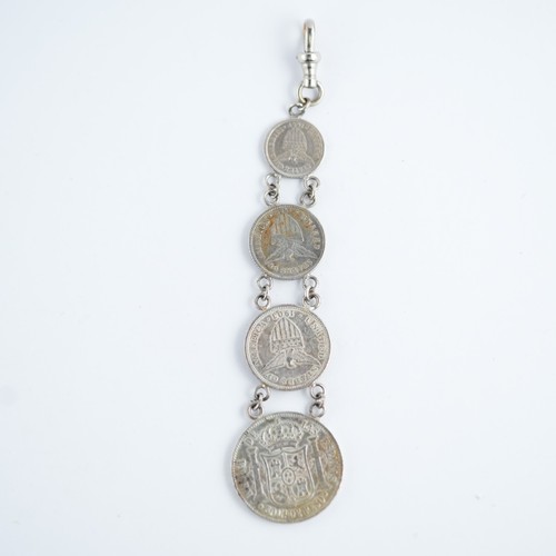 Antique Silver Coins Watch FOB Filipino Spanish Coins