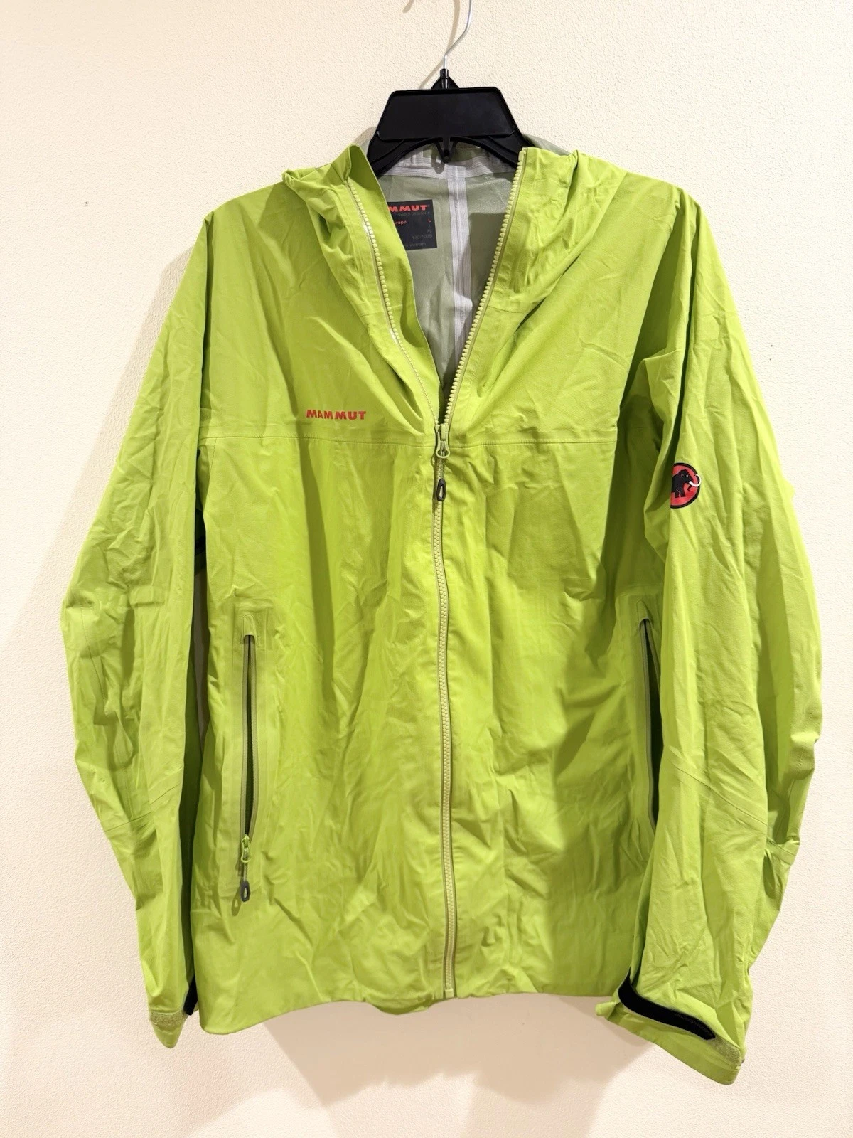 Mammut Green Dry Tech Windbreaker Jacket Hardshell Mens Large