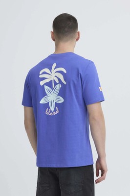 Blend Sun Palms Logo T-Shirt - Herren Baumwolle Rundhals Tee